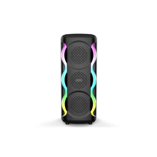 Boxa portabila cu lumini RGB, putere 16W, MP3, USB, bluetooth, TF, acumulator, FM, karaoke, negru