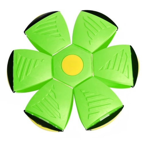 Jucarie 2 in 1, minge si disc, convertibila, 2 moduri de joaca, dimensiune 23 cm, verde