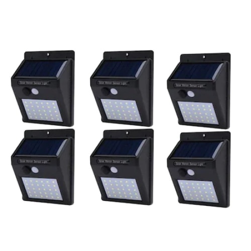 Set 6 lampi solare, FOXMAG24, 30 de LED, senzor de miscare, 0.55W