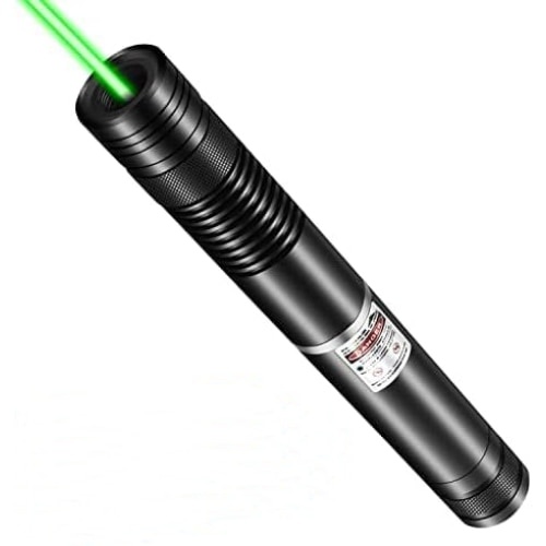 Laser cu efecte 3D, portabil, cu acumulator, incarcare USB, cu carcasa metalica, 5 capete interschimbabile, lumina verde, cu cheita de blocare/deblocare, negru