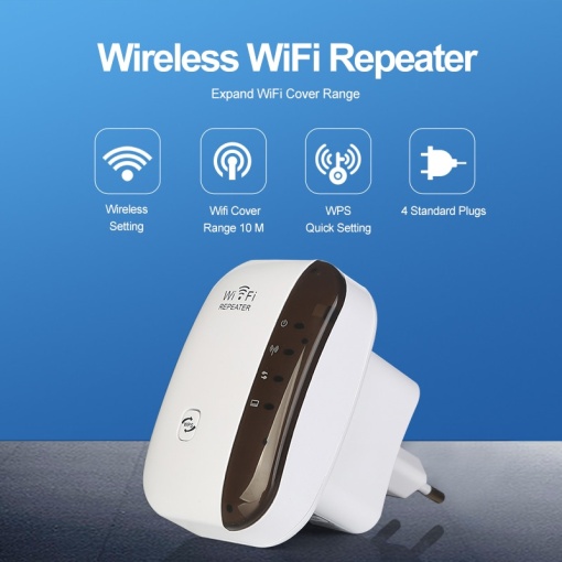 Amplificator Retea Semnal Wireless-N WiFi Repeater 300Mbps, 802.11 b/g/n, 2.4GHz WLAN Andowl M-669®