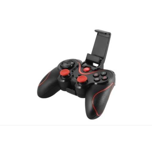 Wireless Controller GAIA X3, Conexiune Bluetooth, Cu Suport Reglabil Pentru Tableta Sau Telefon, Compatibilitate Multipla, PC, Android, iOS, Negru/Rosu
