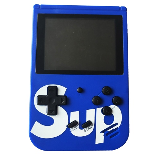 Mini consola SUP Game Box, 400 jocuri ale copilariei, ecran LCD, cablu AV pentru conectare la TV, Albastru® RIF REFCO