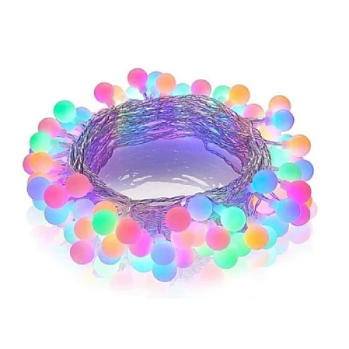 Rola de instalatie pentru Craciun, cu 160 de LED-uri tip globulete, lungime 20m, cu alimetarea la retea, pentru interior si exterior, multicolor