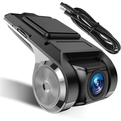 Camera video auto DVR cu Android, Camera de bord ultracompacta, FULL HD, Pornire automata, USB 2.0, detectie miscare, viziune nocturna, Unghi de filmare 170 °