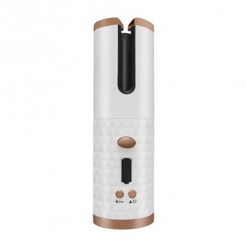 Ondulator automat wireless FOXMAG24, temperatura 150°C - 200°C, incarcare USB, baterie 5000 mAh, alb perla
