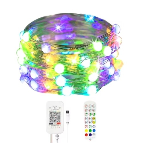 Instalatie LED, smart, 10m, APP, USB, jocuri de lumini in functie de ritm muzica, multicolor