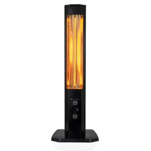 Radiator incalzitor terasa cu infrarosu, putere maxima 1800W, vertical, cu 1 element, 2 trepte de caldura, control mecanic, negru