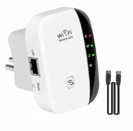 Amplificator Semnal Retea Wireless ,WiFi Repeater,transmisie 300Mbps,Retea 2.4G,Mod Repetor AP si Functia WPS,cu Port LAN de Antene Integrate, FOXMAG24