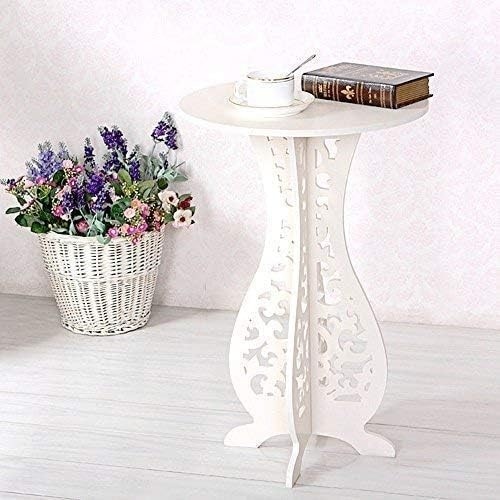 Masa de cafea, tip clepsidra, cu 4 puncte de sprijin, picioare antialunecare, inaltime 60 cm, alb