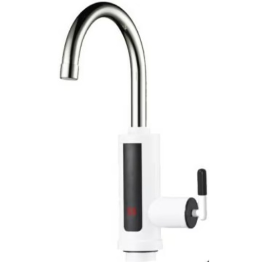 Robinet de incalzire a apei, electric, cu afisaj, ecran LED, rotire la 360 de grade, cu flux direct de apa, alb