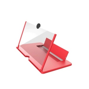 Amplificator imagine FOXMAG24 cu efect 3D, 12 inch, suport telefon, plastic, rosu - Img 1