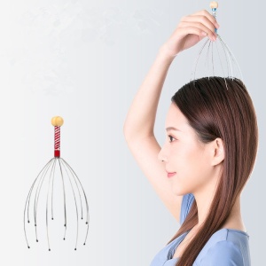 Aparat masaj capilar, Eliminare dureri, Efect calmant, Stimulare 3D, Argintiu/Rosu - Img 2