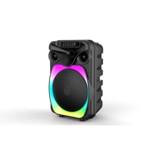 Boxa portabila cu lumini RGB, putere 10-30W, MP3, USB, bluetooth, TF, slot microfon, karaoke, acumulator, negru - Img 2