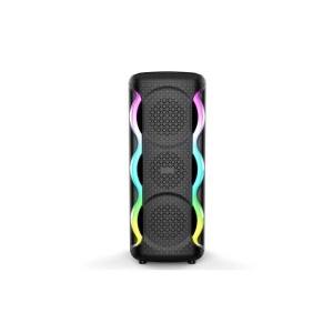 Boxa portabila cu lumini RGB, putere 16W, MP3, USB, bluetooth, TF, acumulator, FM, karaoke, negru - Img 1