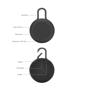 Boxa portabila, fara fir, rezistenta la apa, slot MicroSD, acumulator reincarcabil, port USB, dimensiuni 14.5x10.5x5 cm, negru - Img 3