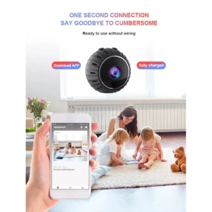 Camera de supraveghere mini, interfata Wi-Fi, IP wireless, Full HD, dimensiune 35 x 23 x 35 mm, negru - Img 4