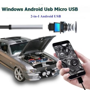 Camera endoscopica de inspectie, 2 in 1, pentru Android, PC, Micro USB, Camera HD, cu 6 LED-uri de iluminare, lungime 10M, negru - Img 4