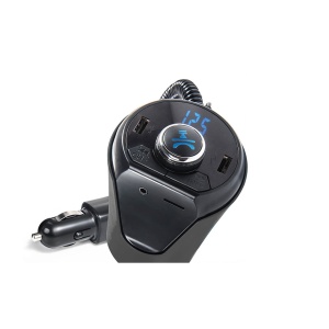 Car Kit Multifunctional BX7, FM / Bluetooth transmitter , 2 porturi USB, Slot TF CARD, AUX, Display, Negru - Img 2