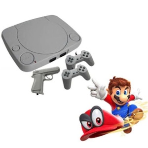 Consola de jocuri video OneTech Retro, Super Mario Bros Game, Model Nou, 2x Joystick, Pistol, Alb - Img 2