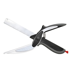 Cutit tip foarfeca pentru bucatarie, Clever Cutter, Inox, Negru/Gri - Img 1