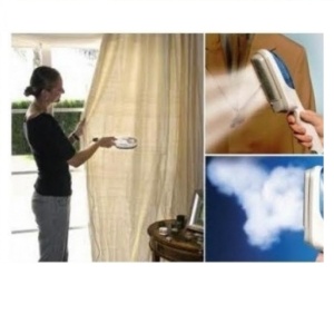 Fier de calcat vertical cu aburi, portabil cu design ergonomic, 800W- Tobi Travel Steamer, Alb/Albastru - Img 3