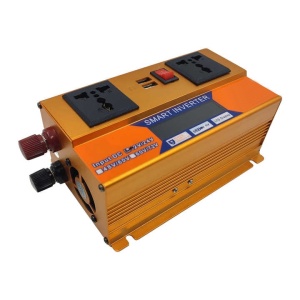 Invertor auto FOXMAG24, 12V, display dublu cu 2 mufe USB, 2 iesiri, putere 2500W, protectie supraincalzire, auriu - Img 2