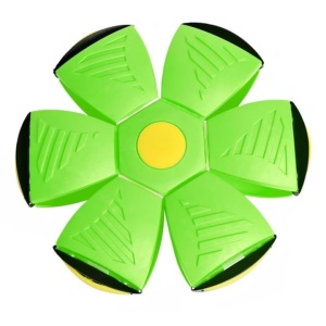 Jucarie 2 in 1, minge si disc, convertibila, 2 moduri de joaca, dimensiune 23 cm, verde - Img 1
