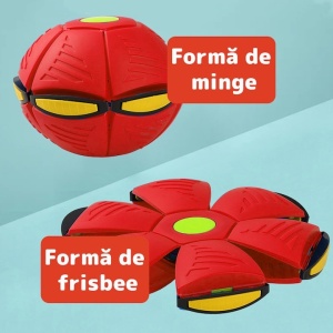 Jucarie 2 in 1, minge si disc, convertibila, 2 moduri de joaca, dimensiune 23 cm, rosu - Img 2