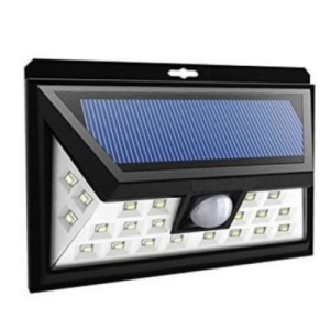 Lampa solara de perete, cu senzor de miscare, 24 LED-uri, rezistenta la apa, unghi de iluminare 120 °, negru - Img 2