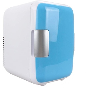 Mini frigider portabil, capacitate 4L, cu mufa pentru bricheta auto, finisaj lucios, albastru - Img 2