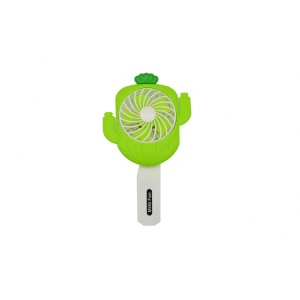 Mini ventilator portabil, de mana, cu incarcare USB, forma cactus, verde - Img 1