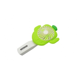 Mini ventilator portabil, de mana, cu incarcare USB, forma cactus, verde - Img 2