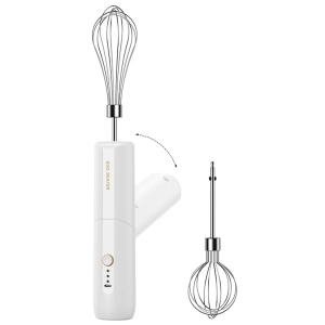 Mixer electric fara fir 13W, 3 viteze, accesorii incluse, incarcare USB-C, alb - Img 1