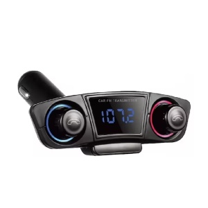 Modulator auto, cu cititor de carduri, bluetooth, handsfree, functie incarcare telefon, negru - Img 1