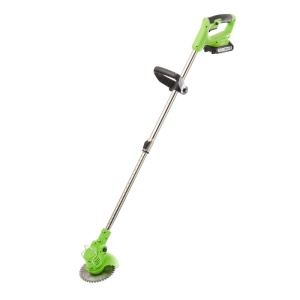 Motocoasa cu roti, trimmer iarba si gard viu, 2 acumulatori Li Ion 21V, tija telescopica, 3 tipuri de taietoare - Img 2