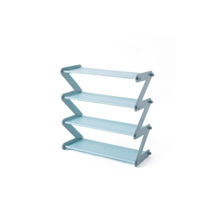 Organizator pentru pantofi, tip raft, in forma de Z, cu 4 rafturi, albastru - Img 3