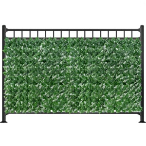 Panou verde pentru gard, artificial, cu frunze, dimensiuni 300x100cm, pentru inchidere balcon, terasa sau alte spatii, din materiale rezistente, usor de cuatat, montare rapida, verde - Img 1
