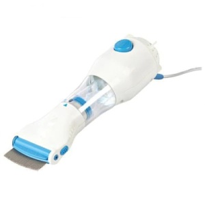 Pieptene aspirator FOXMAG24, impotriva paduchilor, alb/albastru - Img 1