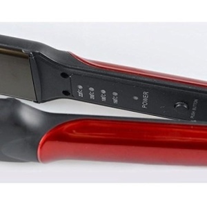 Placa pentru indreptat parul, cu tehnologie anti-statica, cu invelis ceramic, buton On/Off si indicator cu LED, negru/rosu - Img 3
