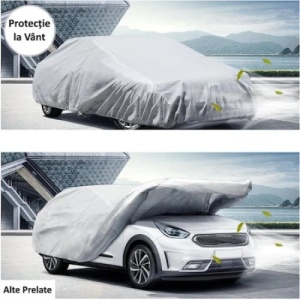Prelata Auto FOXMAG24 Universala, Impermeabila, 3 Straturi, Protectie Grindina, Marime XL, 540x175x120 cm, Moderna, Gri - Img 3