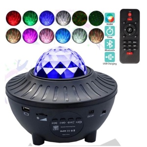 Proiector lumini LED Galaxie stele multicolore, FOXMAG24®, cu telecomanda, port USB si bluetooth pentru muzica, Negru - Img 3