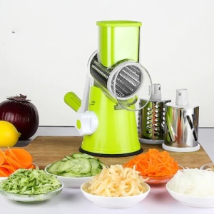 Razatoare multifunctionala, pentru legume, fructe, nuci, ciocolata, cu 3 lame interschimbabile, din otel inoxidabil si plastic, verde - Img 3