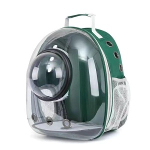 Rucsac transport animale, respirabil, capsula spatiala transparenta, hublou, verde - Img 1