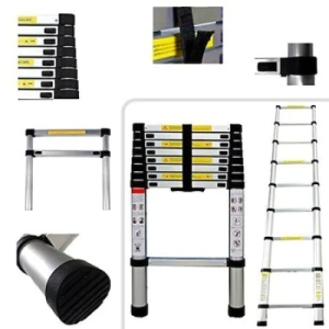 Scara telescopica de aluminiu FOXMAG24, 1 tronson, 7 trepte, 2 m lungime - Img 3