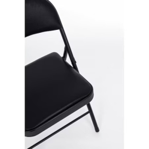 Scaun pliant tapitat, cu cadru de otel, rezistent la socuri, greutate maxim suportata 110kg, negru - Img 4
