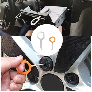 Set 12 instrumente pentru indepartare radio auto, desfacere interior auto, din metal si plastic, portocaliu - Img 4