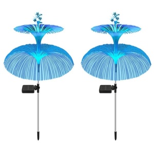 Set 2 lampi solare decorative, pentru gradina, cu 7 culori interschimbabile, tip meduza, rezistente la apa si temperaturi scazute, multicolor - Img 1