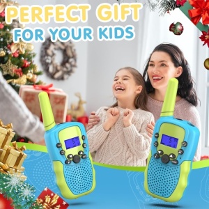 Set 2 Walkie Talkie pentru copii, cu ecran LED, sunet clar si functie de blocare a tastelor, design ergonomic, comunicare pe distanta de pana la 6 km, lanterna incorporata, verde/albastru - Img 2