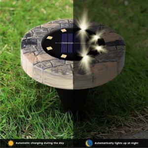 Set 4 lampi decorative solare, putere 2.4 W, autonomie 10 h, diametru 11 cm, maro - Img 3